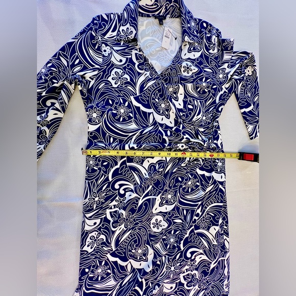NWT! Talbots Effortless Jersey Kelley Dress, Navy Floral, Large - Picture 9 of 15